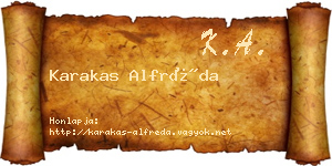 Karakas Alfréda névjegykártya